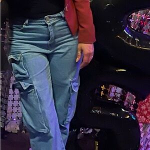 Stylish Blue Cargo Jeans